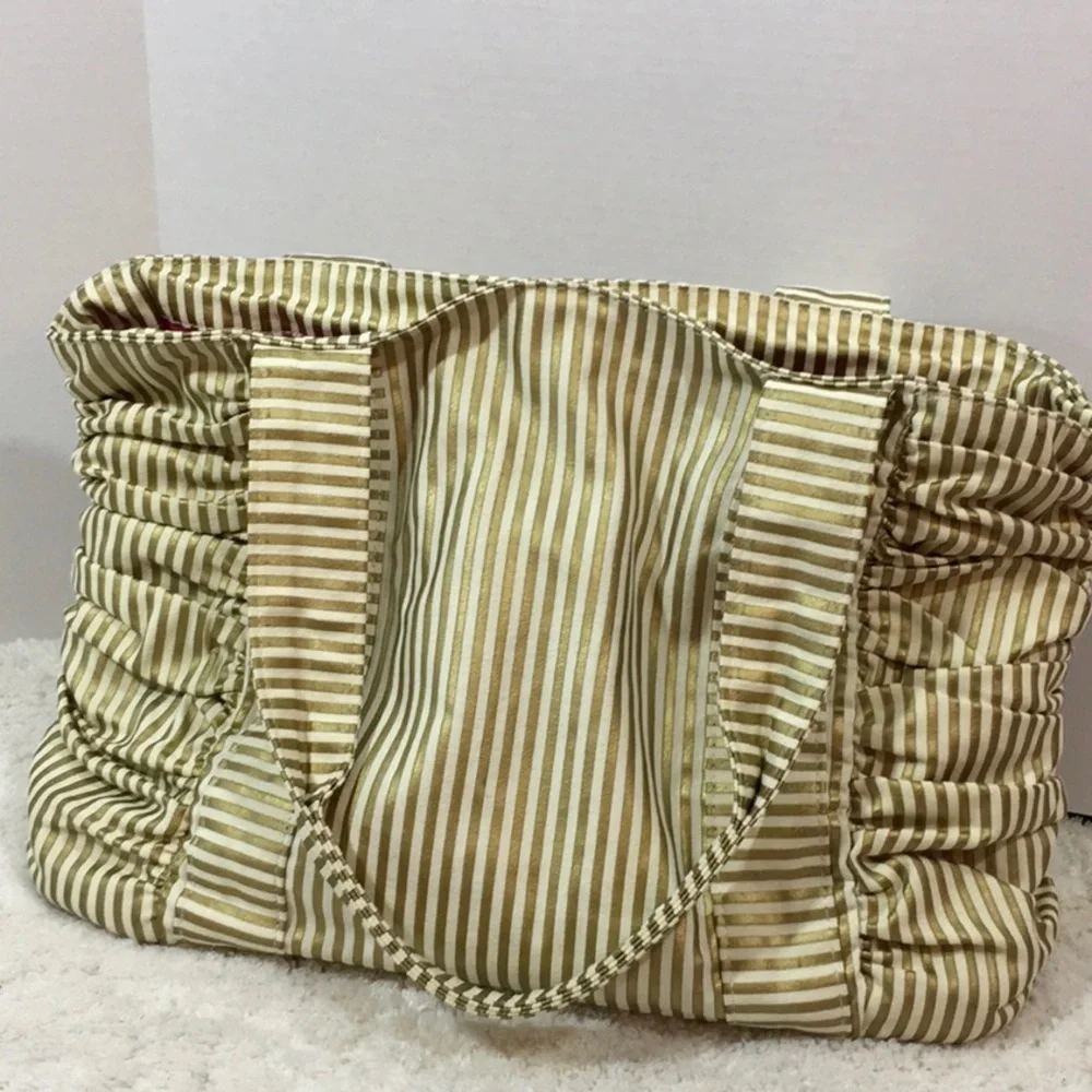 Bella Tunno gold/cream tote/diaper bag
